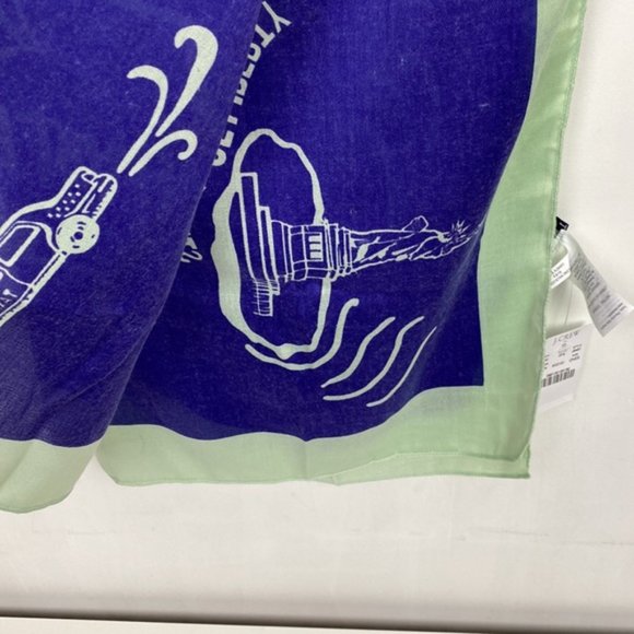 NWT J.Crew Factory Manhattan New York NY City Scarf Purple & Mint - Picture 7 of 7